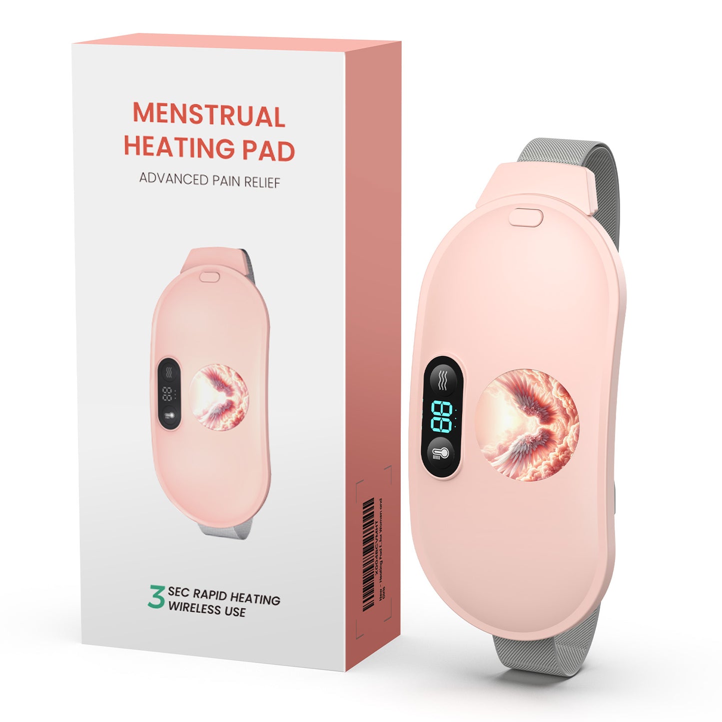 Heating Pad for Period Cramps, Fast Heating Pad with 6 Heat Levels and 6 Massage Modes, Portable Cordless Menstrual Heating Pad, Back or Belly Period Massager for Women and Girls