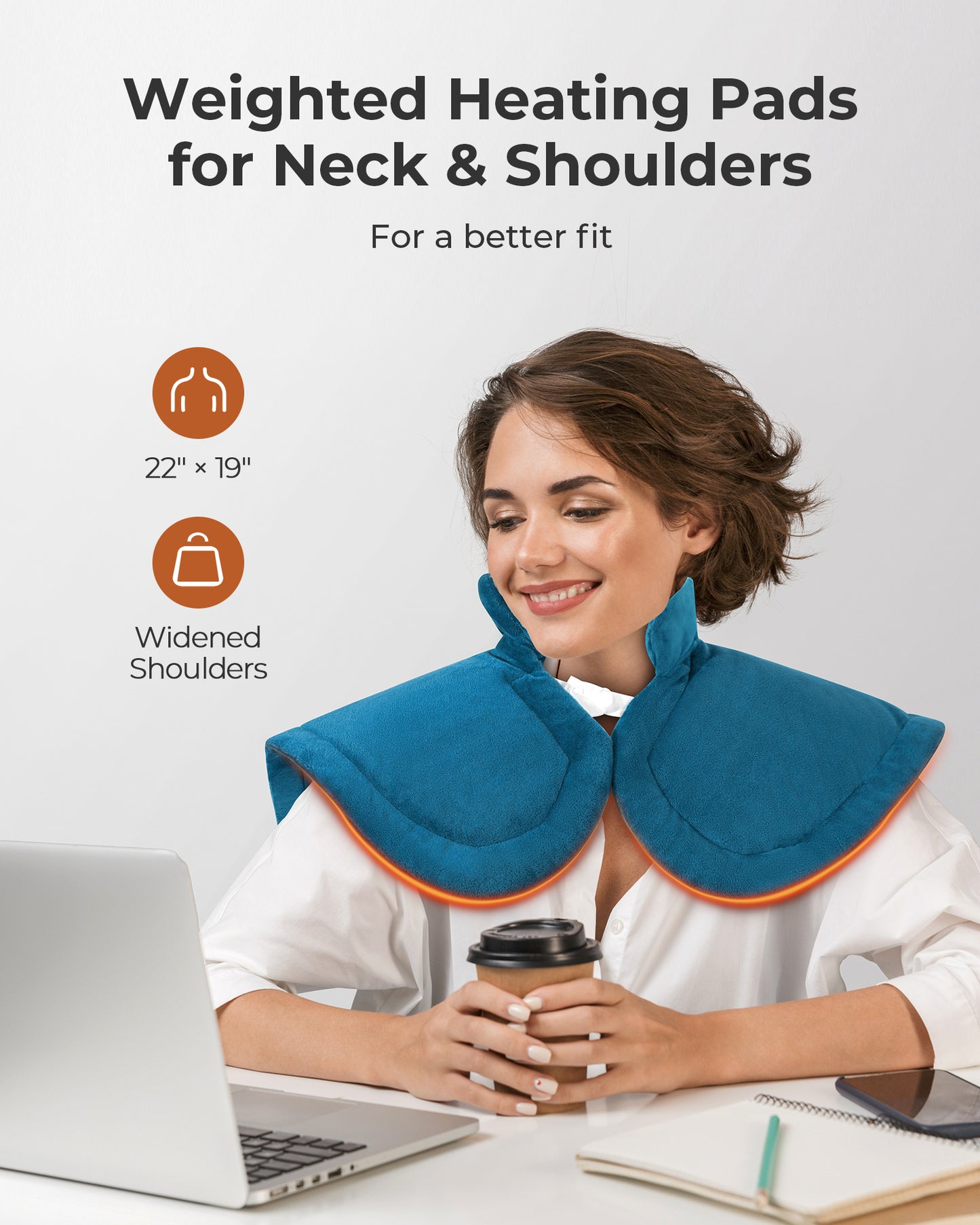 Heating Pad for Neck and Shoulders and Back Pain Relief, FSA HSA Eligible, Weighted Electric Heat Pad for Pain Relief, 5 Heat Settings, 4 Auto-Off, Present for Women Mom Men Dad Christmas
