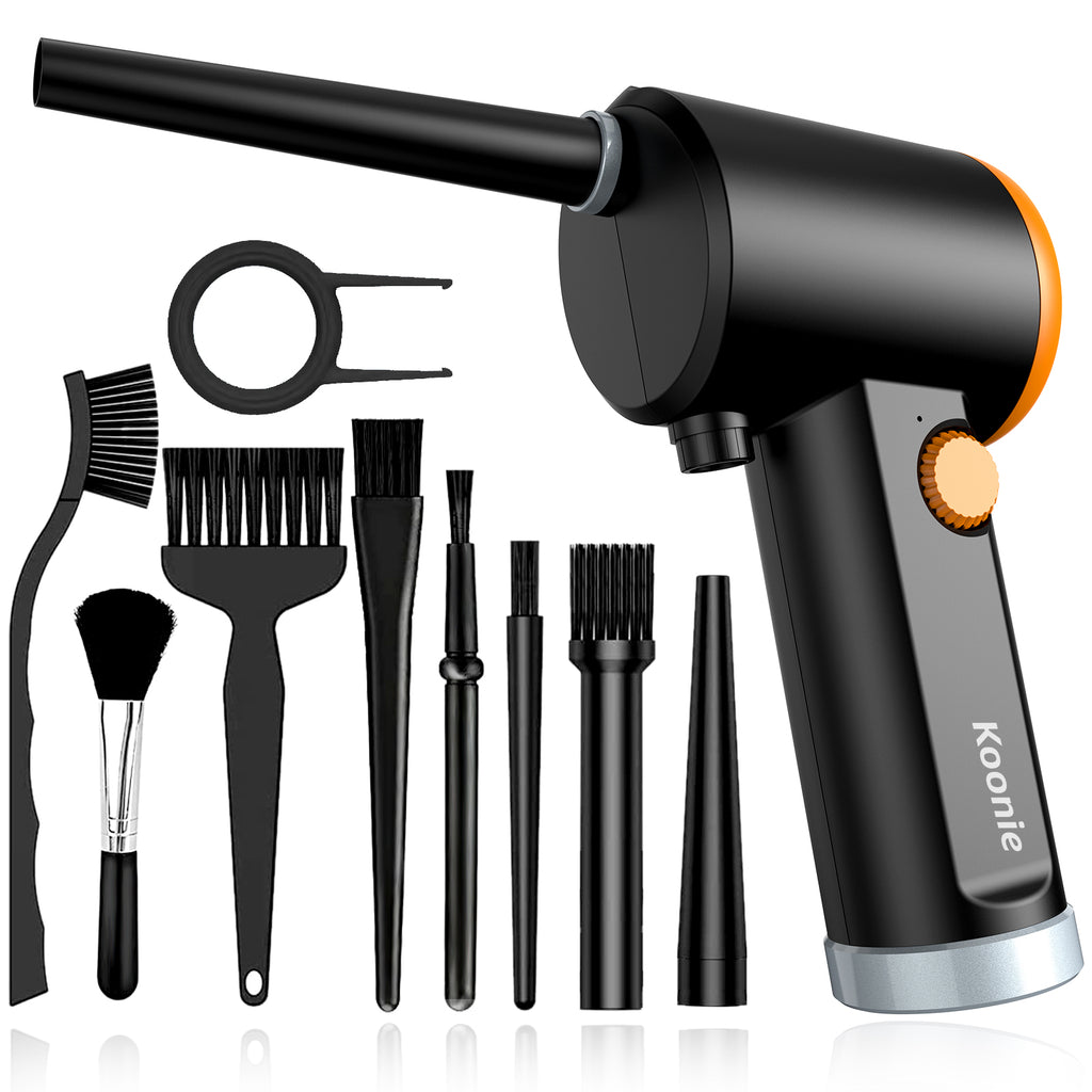PeroBuno 3-in-1 Mini Vacuum & Electric Canned Air Kit, 58000 RPM Cordless Air Duster For Computer, Keyboard, Electronics Dust Cleaning, Air Blower Rechargeable