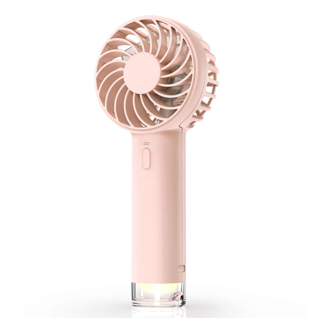 Koonie Portable Mini Handheld Fan, Powerful 3 Speeds Small Desk Personal Fan with LED Light, Cute Design Eyelash Makeup Battery USB Rechargeable Fan for Stylish Women Girls Kids Indoor Outdoor, Pink